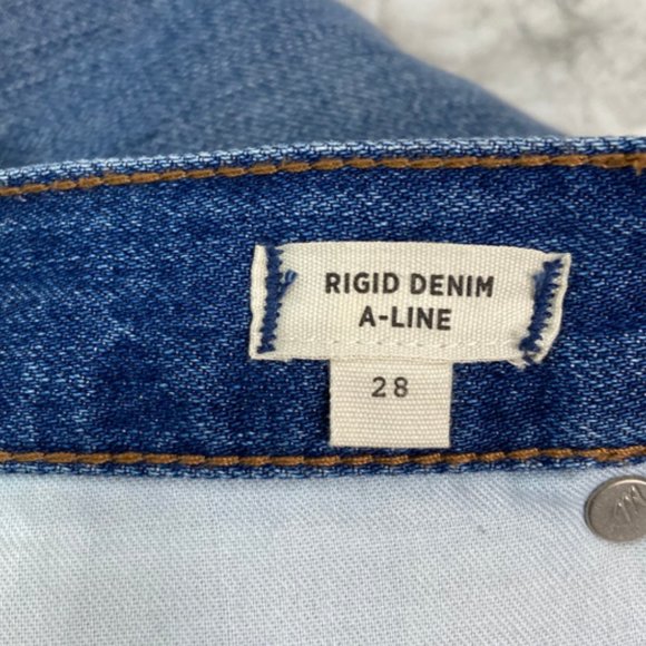 Madewell NWT Rigid Denim A-Line Mini Skirt Size 28 - Picture 7 of 12